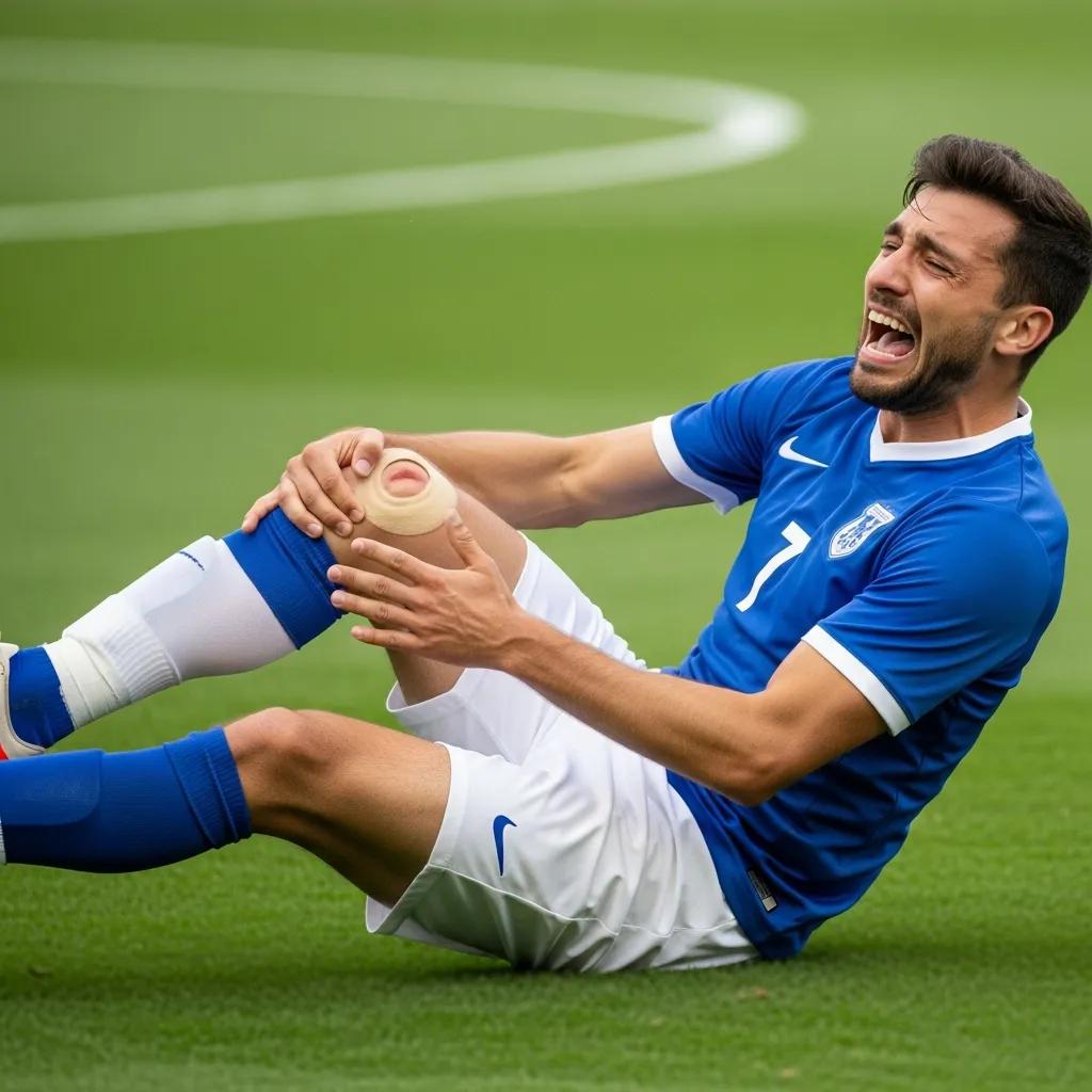 Athlete in motion experiencing an ACL tear during a sports game, illustrating the impact on knee stability