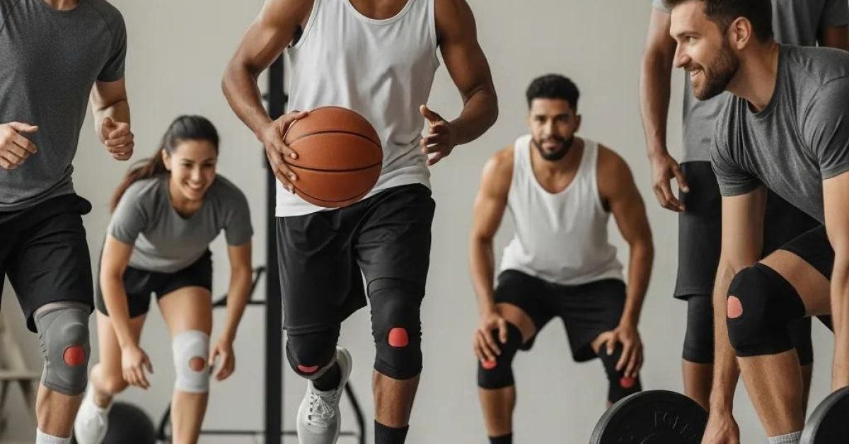 Diverse individuals participating in sports activities, highlighting the importance of knee health and common injuries