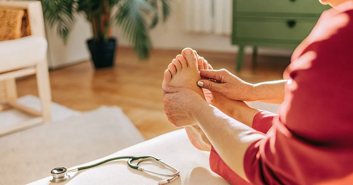 Medical professional examining a patient in a bright modern clinic